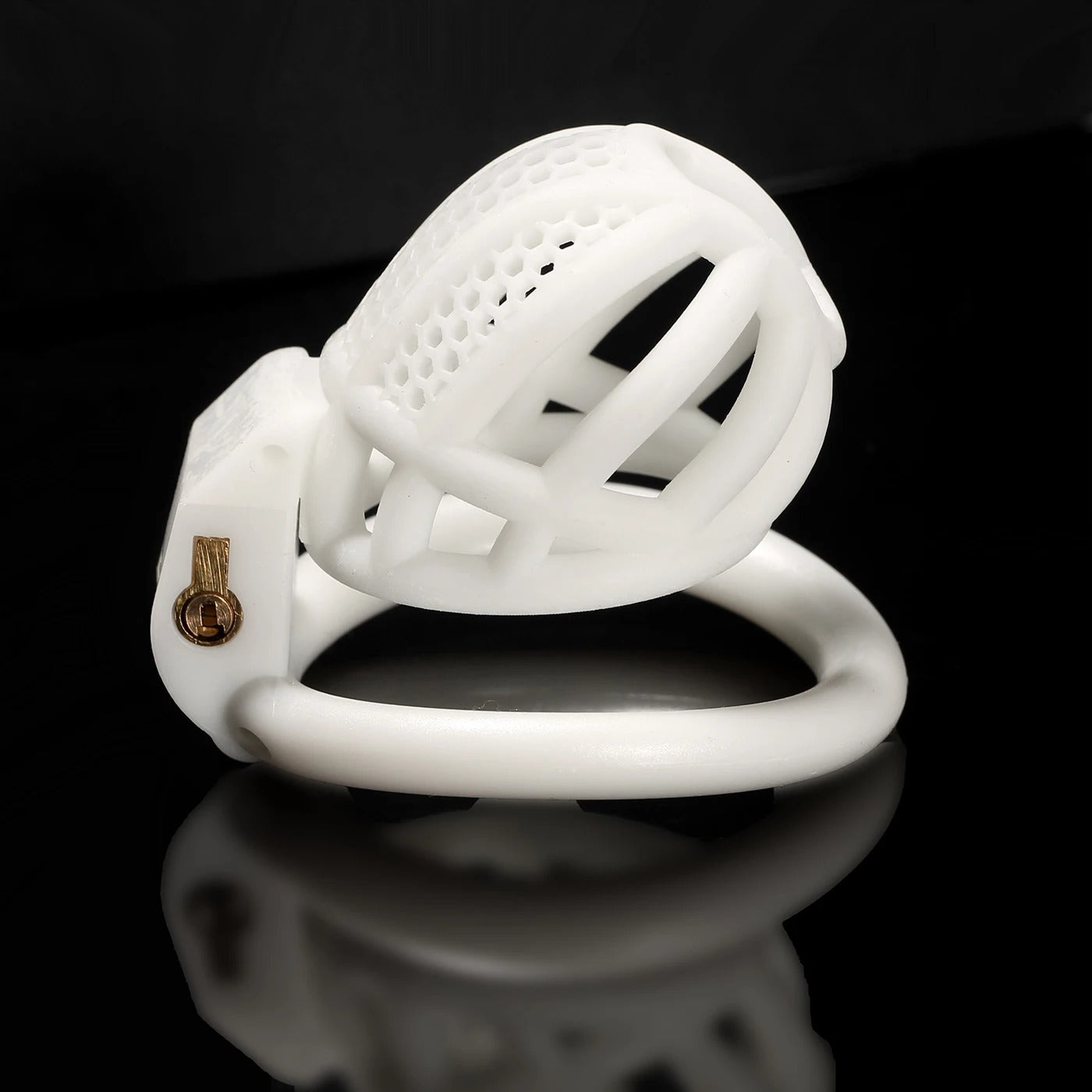 Mini Male Chastity Device With 4 Rings– ABS Locking Cage with Curved Ring Design