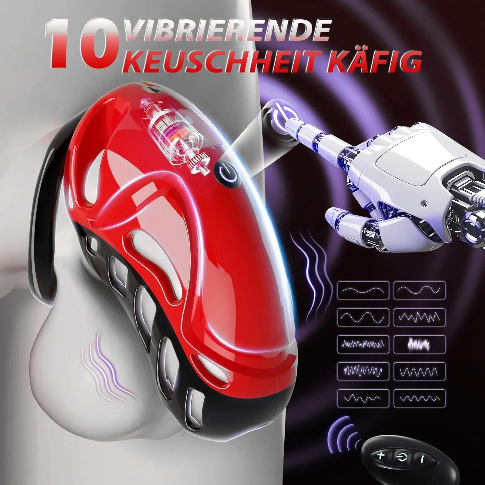 App-Controlled Vibrating Chastity Lock – Remote Control Male Device with Secure Fit