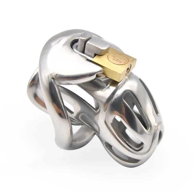 New Design 316 Stainless Steel Male Chastity Device with Locking Ring High-Quality Metal