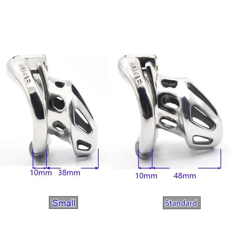 Metal Male Chastity Device with Openable Ring and Vent Hole Design