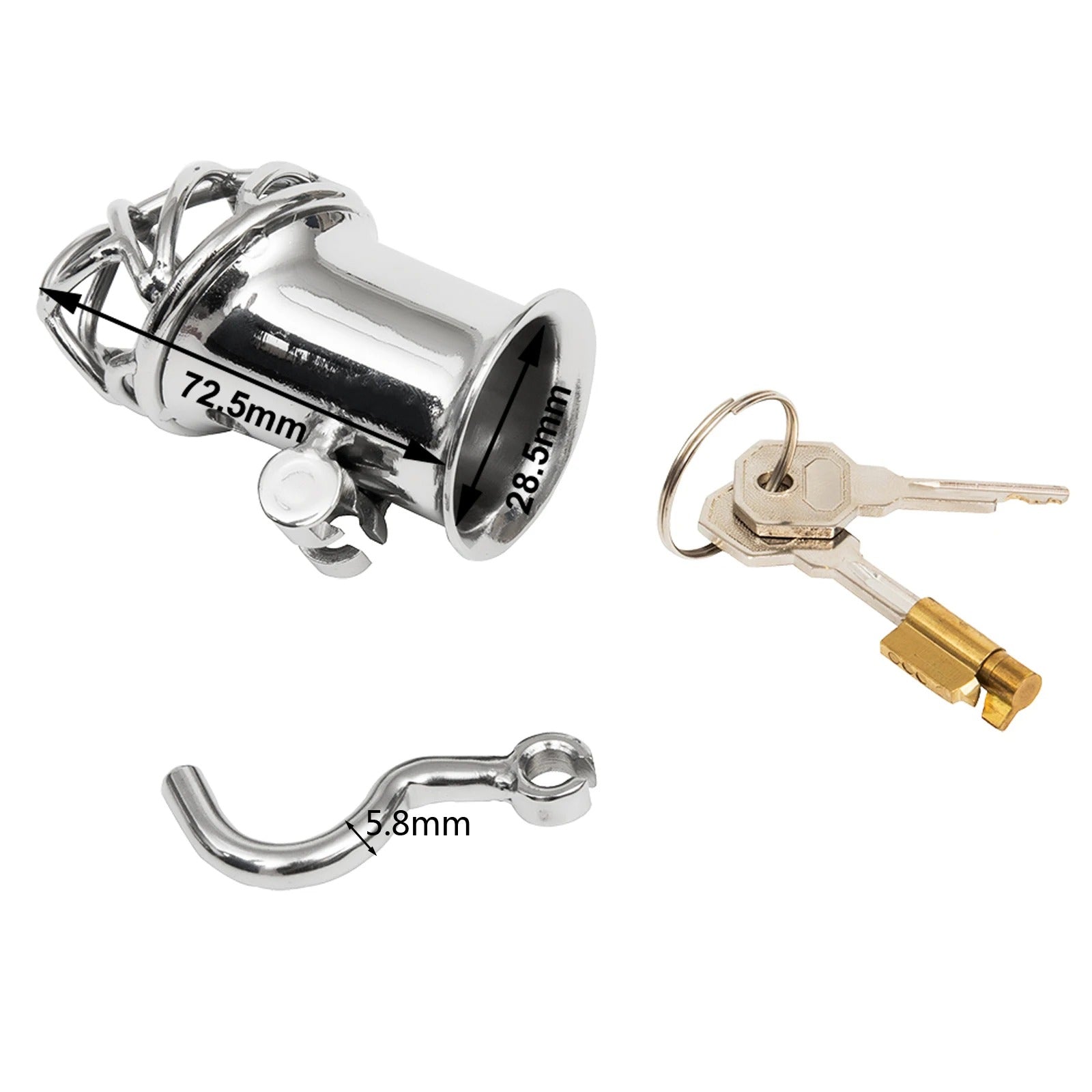 Double Horse Ergonomic Stainless Steel Stealth Lock Male Chastity Device