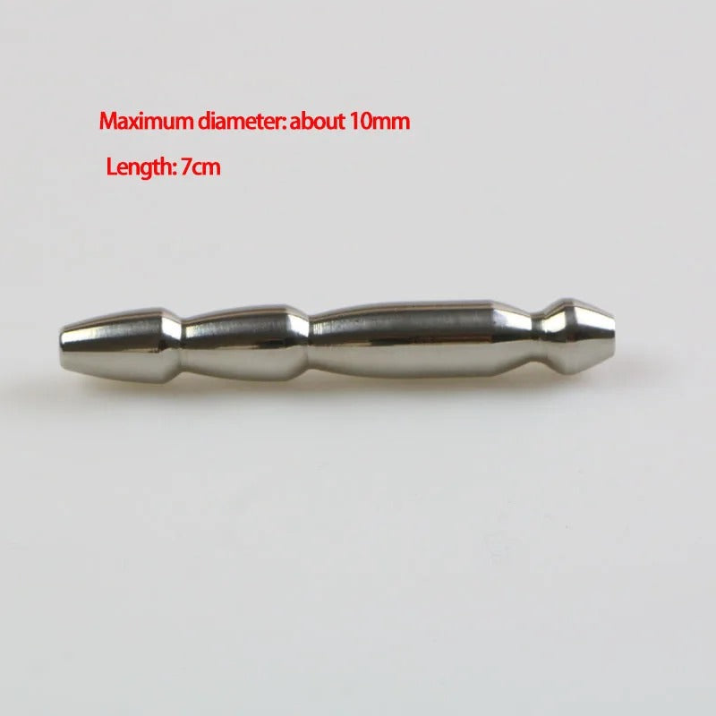 Stainless Steel Beaded Urethral Sound for Men – Chastity Dilator Plug 7mm