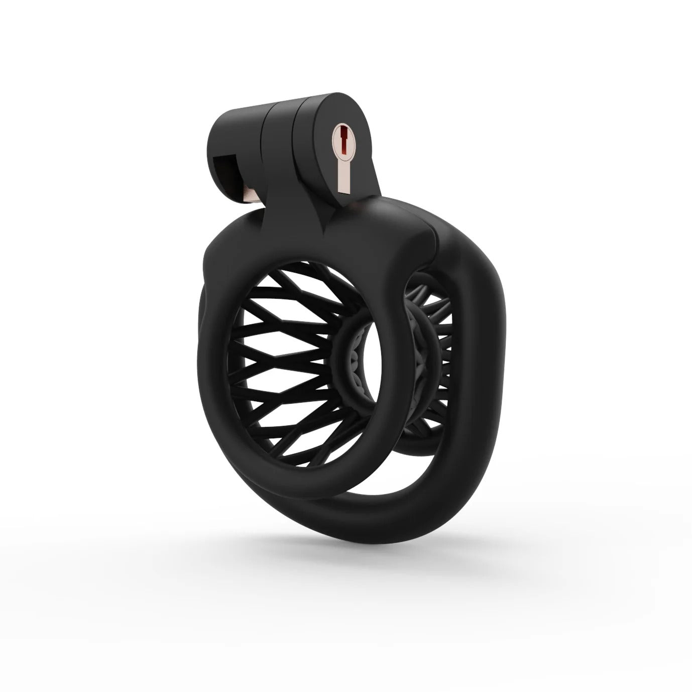 Compact ABS Male Chastity Device – Mini Lock Design with Four Rings