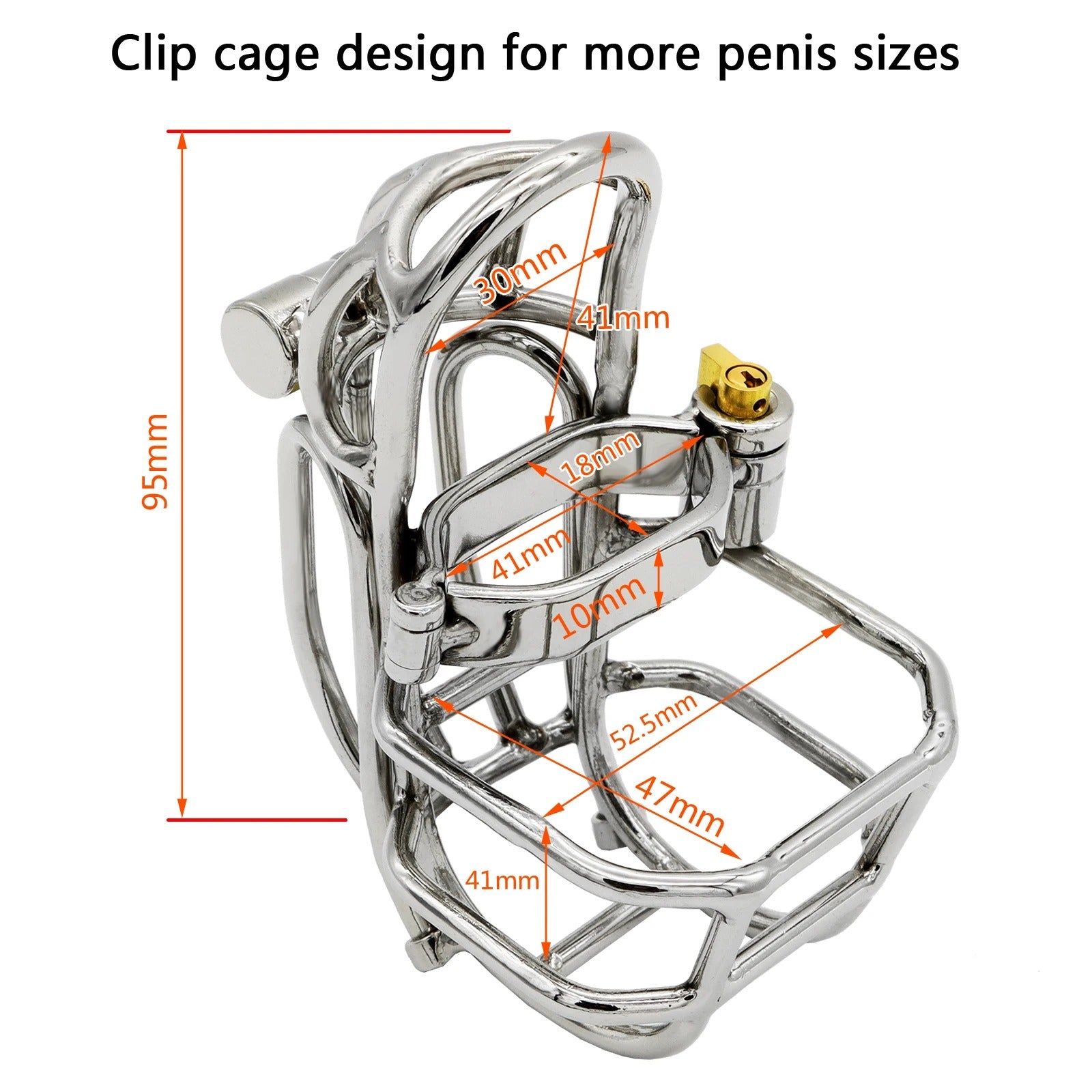 Newest Design Stainless Steel Detachable Male Chastity Device with Stealth Lock