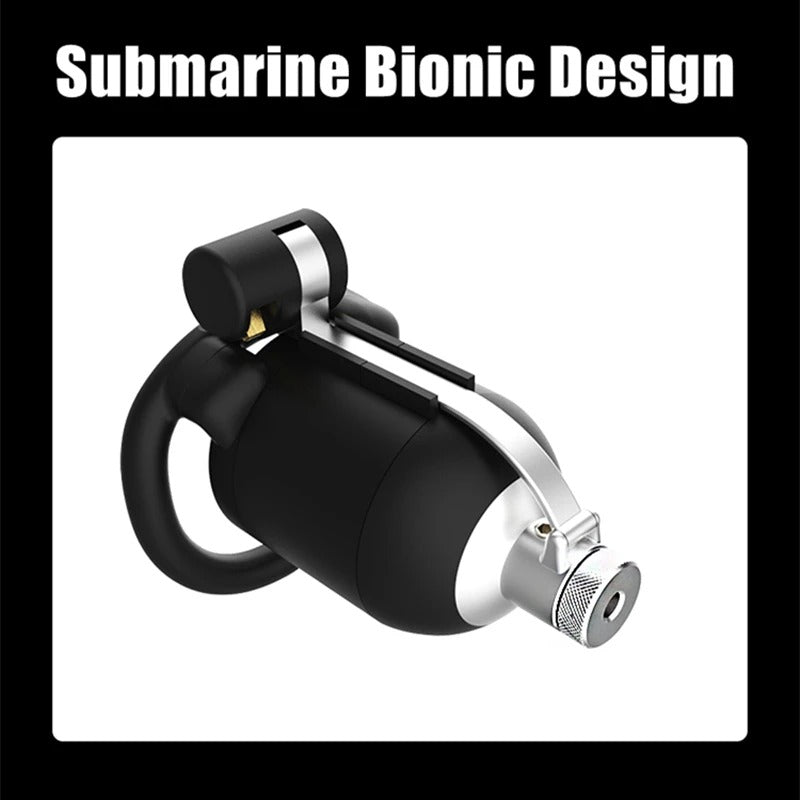 Bionic Design Hinged Chastity Device for Men – Adjustable ABS Locking System (2 Ring Types)