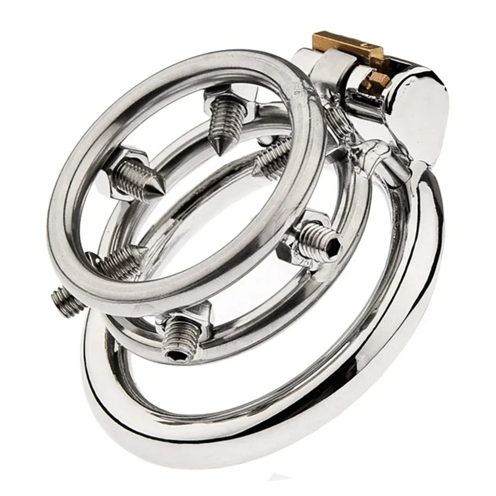 Stainless Steel Male Chastity Device – Secure Locking Cage with Belt Design