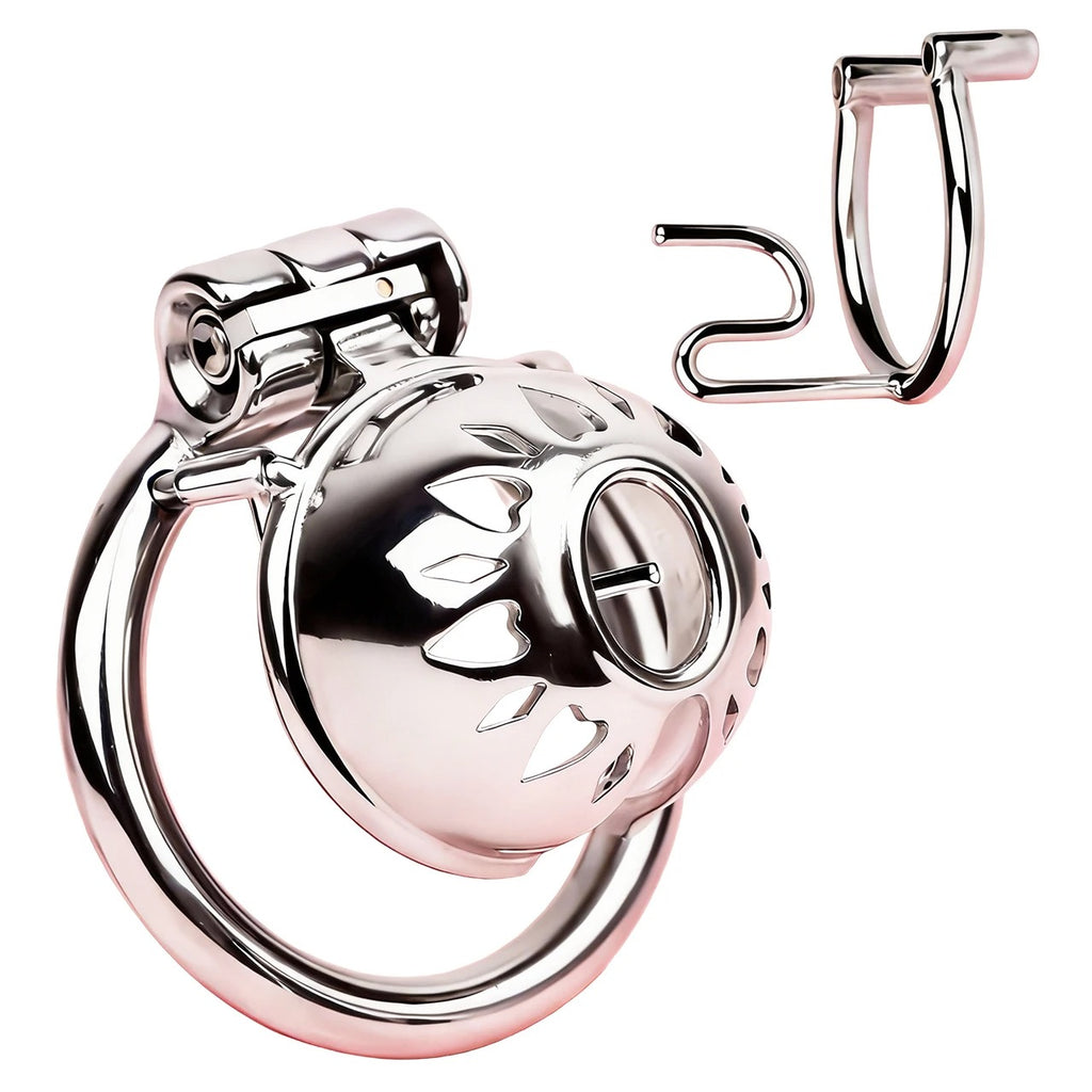Metal Male Chastity Cage with PA Lock – 3mm/4mm Secure Device for Men