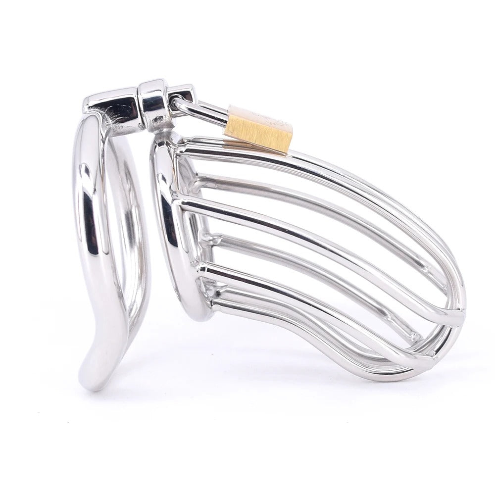 88mm Stainless Steel Male Chastity Cage with Lock – Secure Fit for Couples