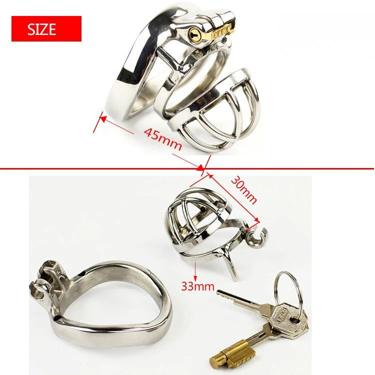Durable Stainless Steel Male Chastity Cage with Lock Metal Cage
