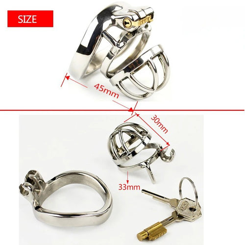 Durable Stainless Steel Male Chastity Cage with Lock Metal Cage