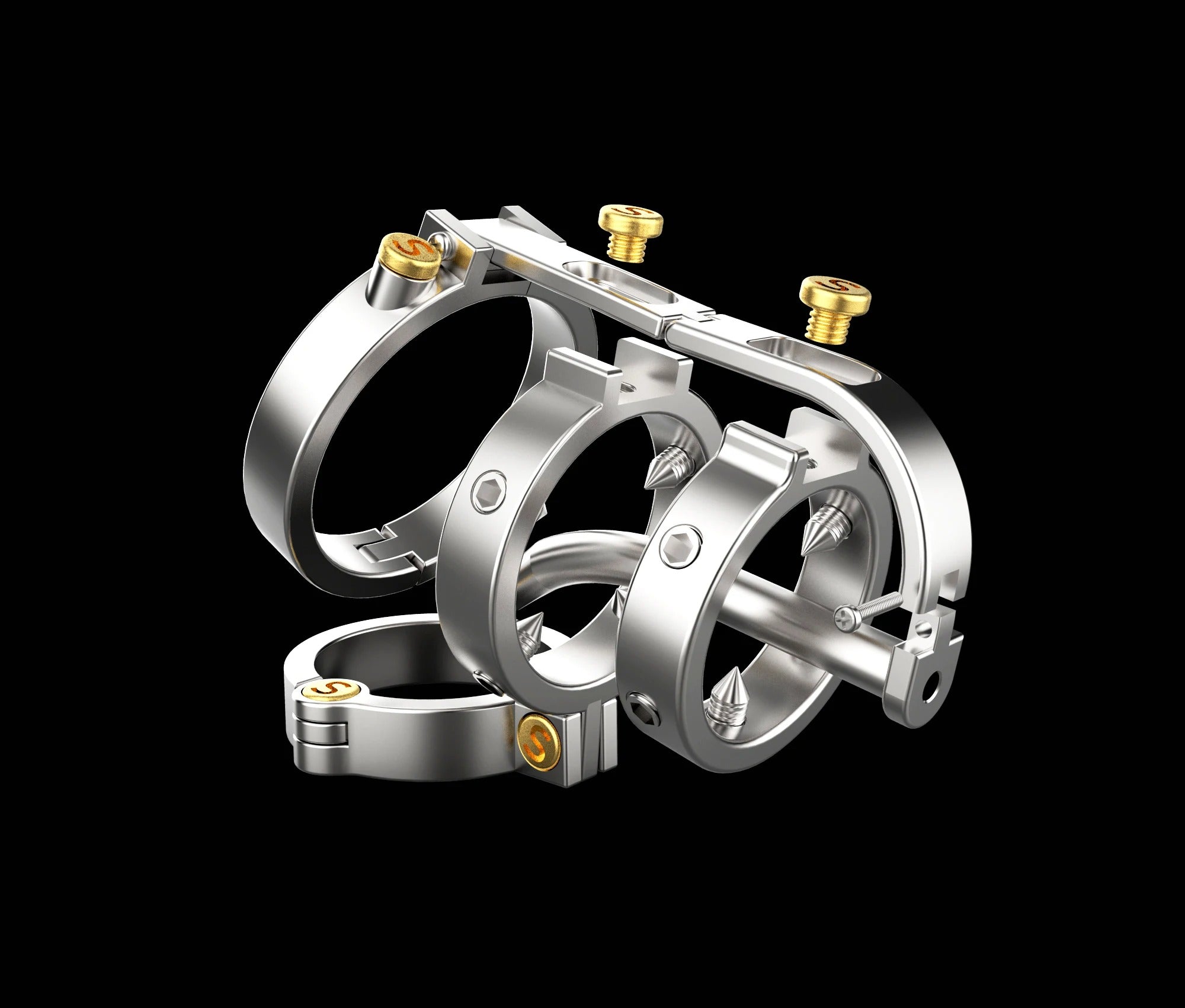 316 Stainless Steel Double Lock Male Chastity Device