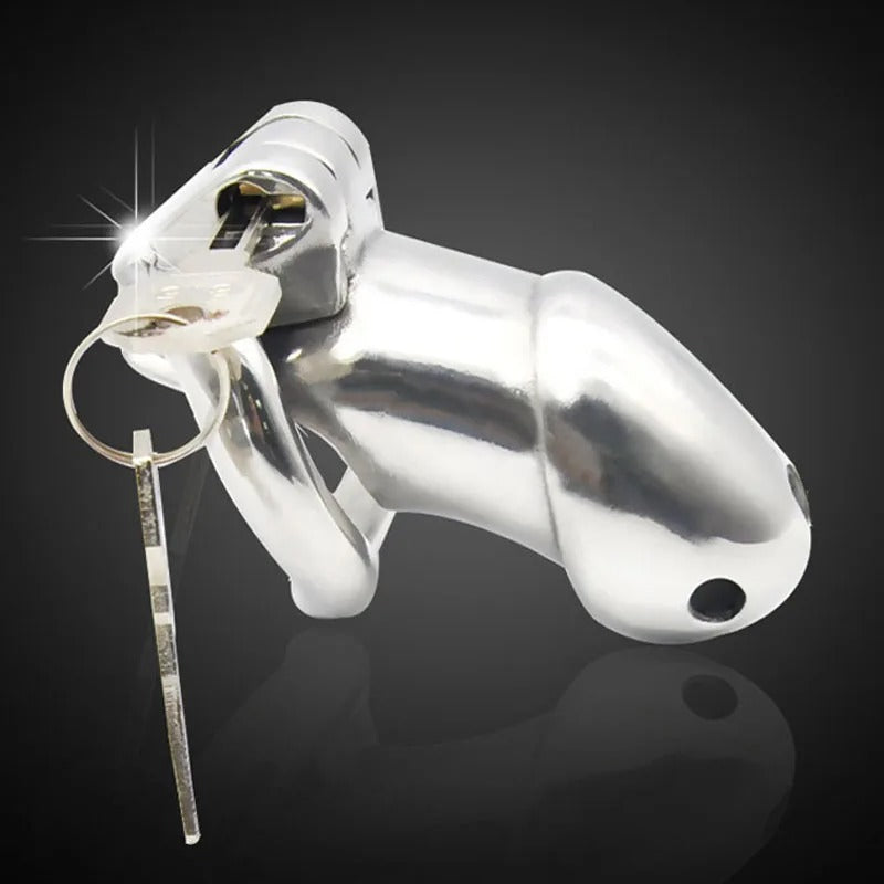 HT-V2 Male 316L Stainless Steel Luxury Small Chastity Cage with Magic Locker
