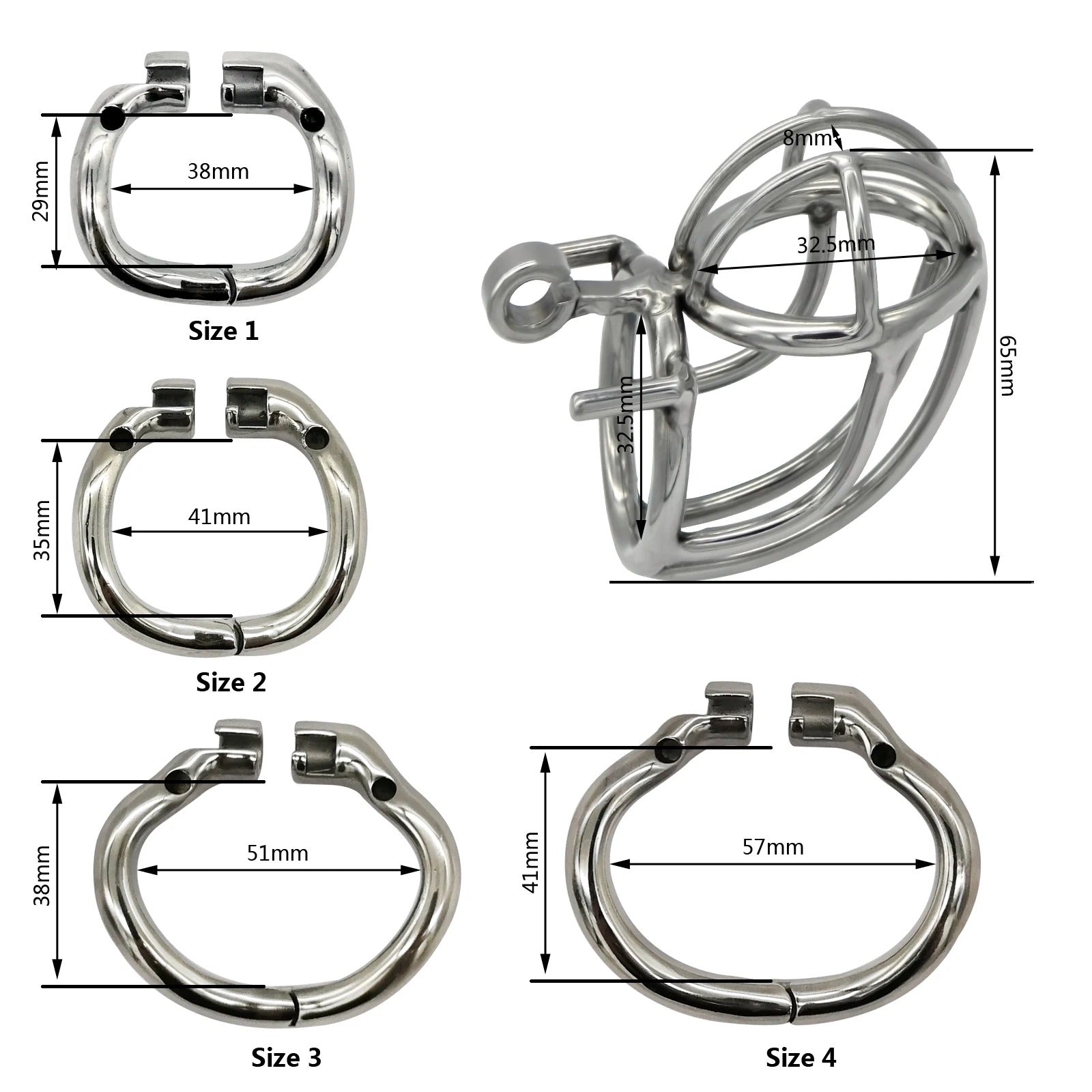 Reverse Design Stainless Steel Stealth Lock Male Chastity Device