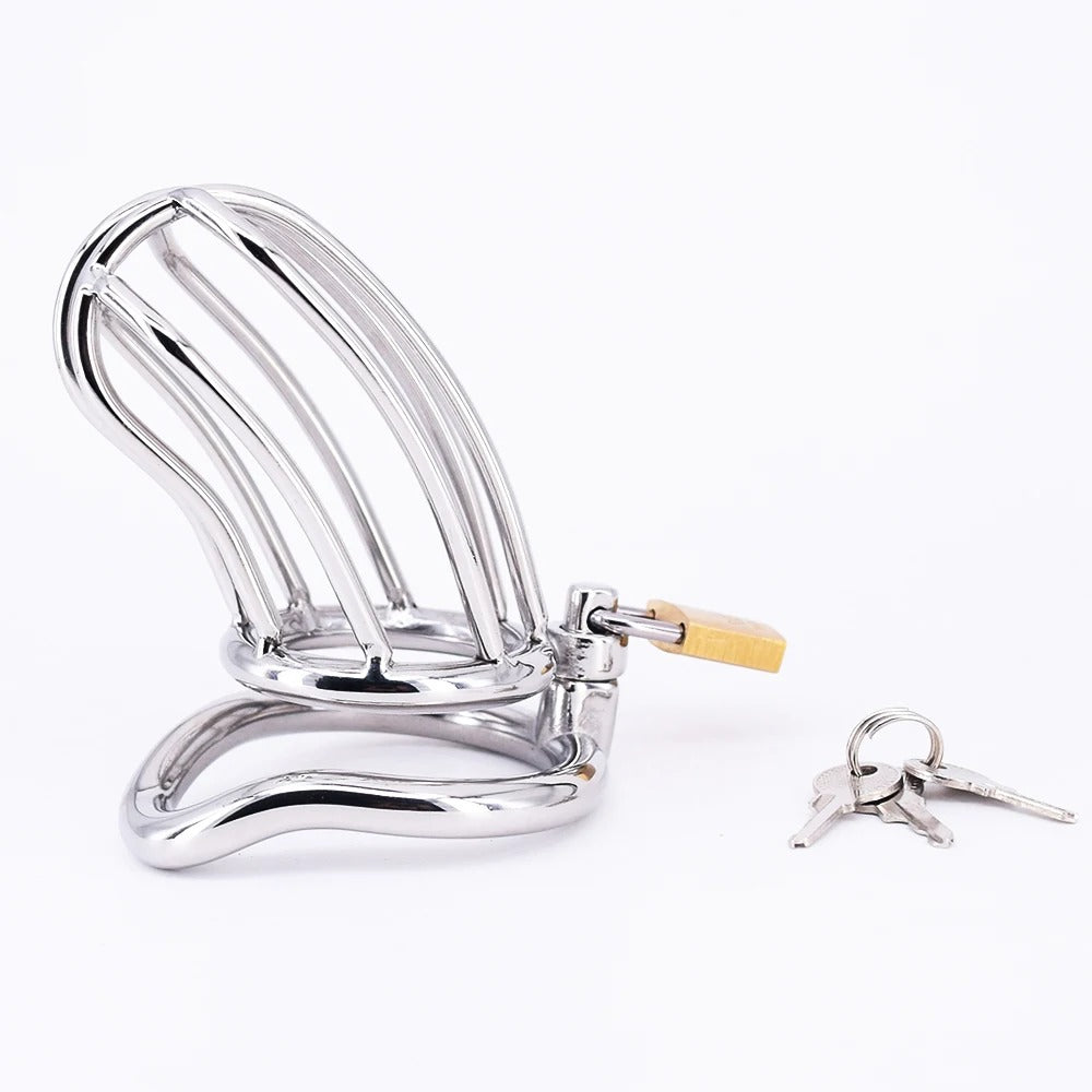 88mm Stainless Steel Male Chastity Cage with Lock – Secure Fit for Couples