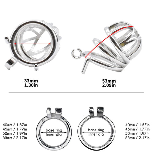 304 Stainless Steel Male Chastity Cage with Urethral Lock – Secure Metal Device for Men