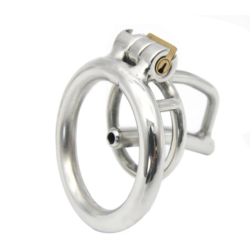 Stainless Steel Male Chastity Device with Stealth Lock and Ring Sleeve