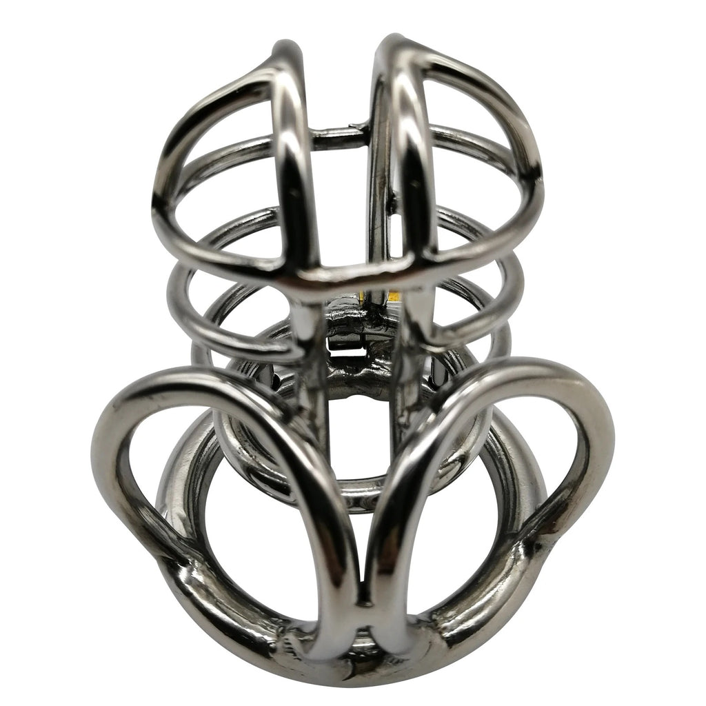 Stainless Steel Male Chastity Cage – Secure Cock Lock with Ring for Discreet Wear