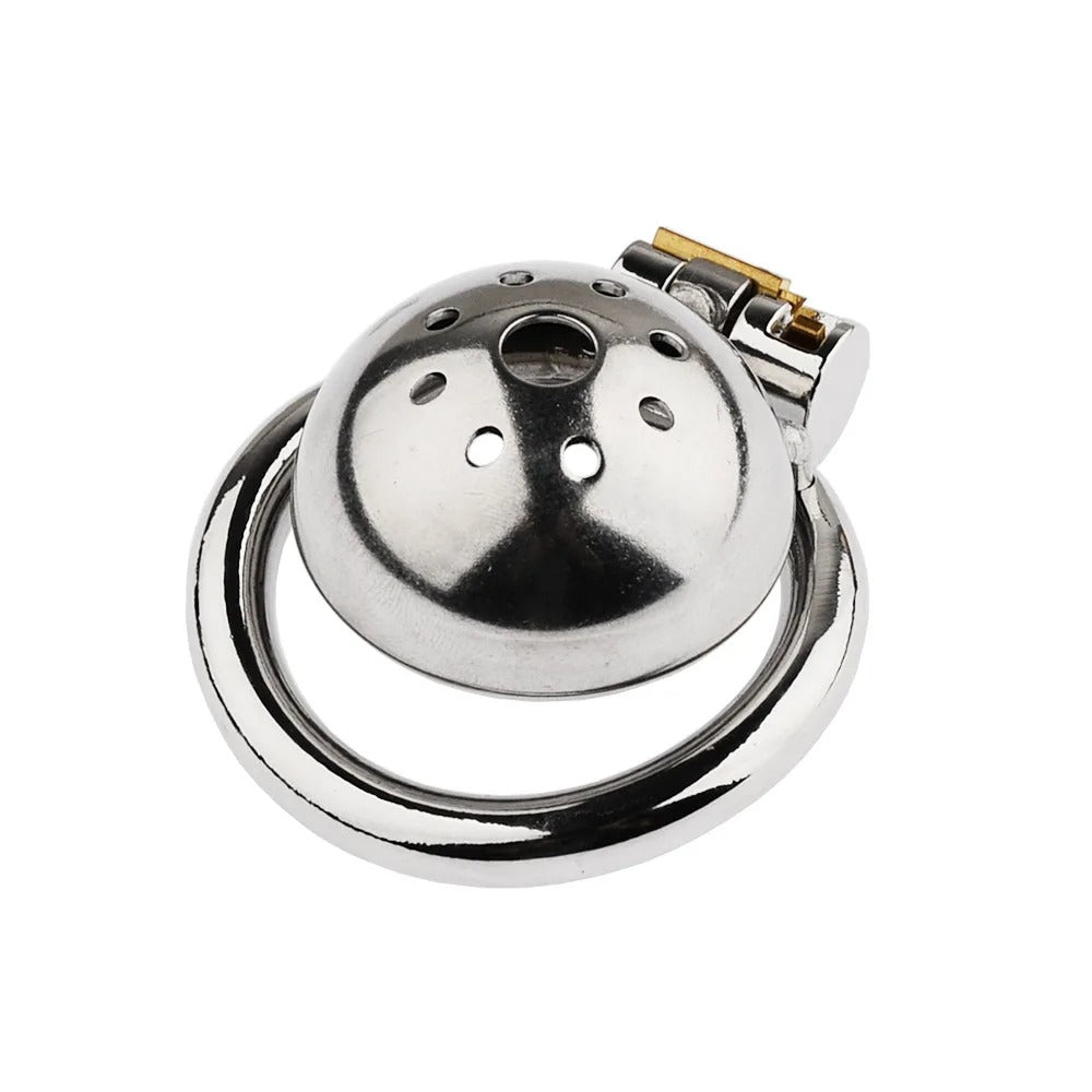 Stainless Steel Male Chastity Cage with Urethral Lock – Secure Metal Bondage Device
