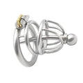Male 304 Stainless Steel Chastity Device with Urethra Catheter Medium Cage
