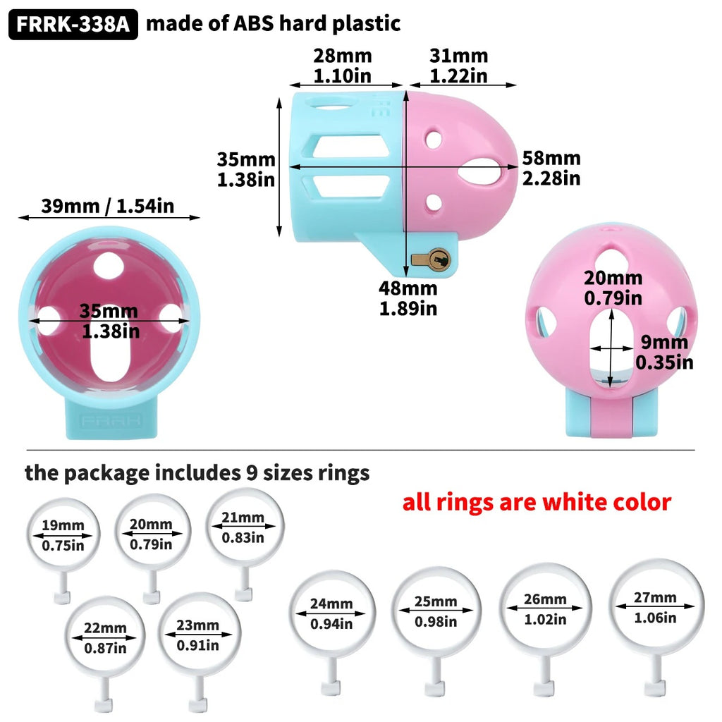 ABS Male Chastity Cage – Lightweight Breathable Hollow Design, Ergonomic Fit (Mixed Colors)