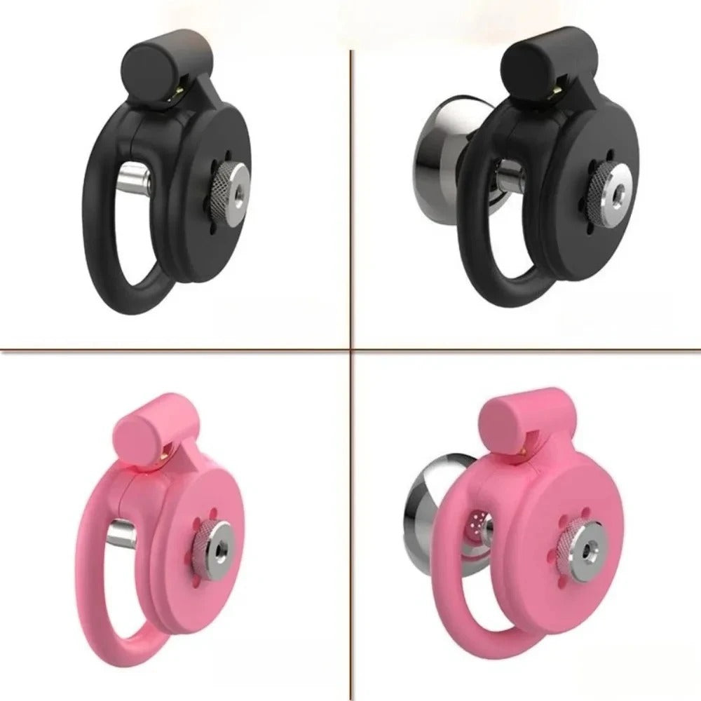 Chastity Cage 3D Flat with 4 Rings – CB Lock Device with Urethral Catheter for Men
