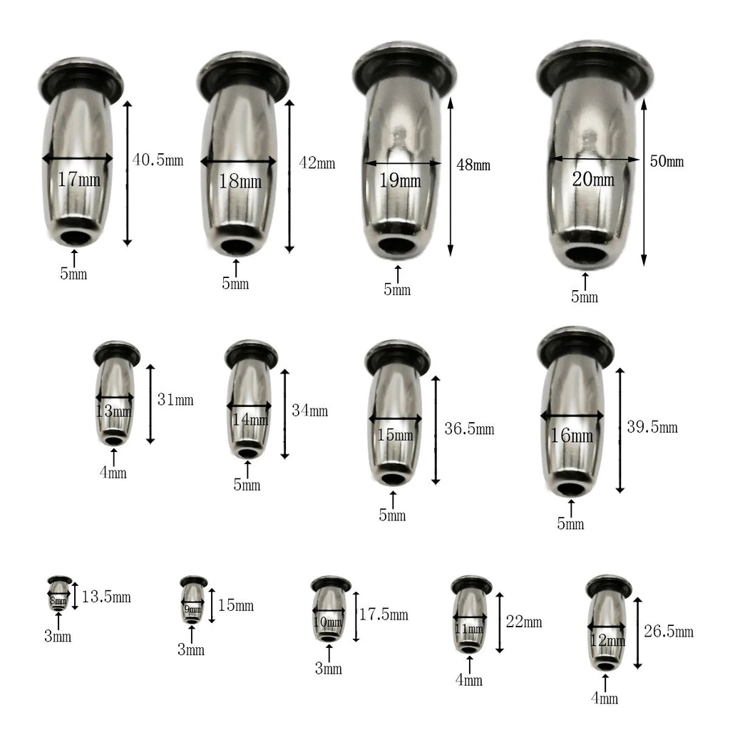 Stainless Steel Men’s Short Plugs | Hollow Urethral Plug | 8mm–20mm