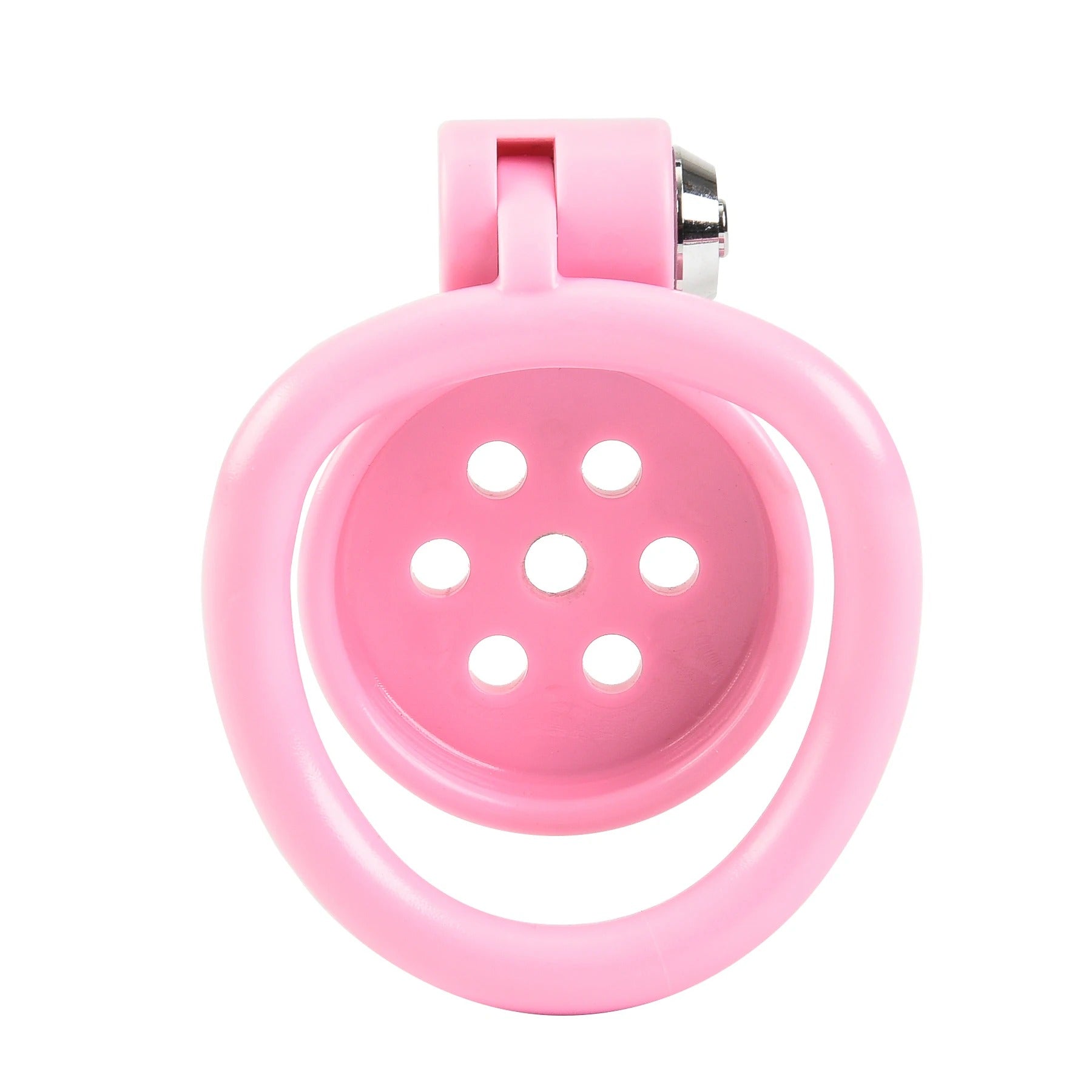 Small Male Chastity Cage Set with 5 Rings & Urethral Sound Plug Pink / Black