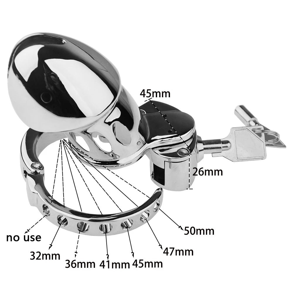 New Lock Chastity Cage for Men – Metal Device with Adjustable Ring (14 Designs)