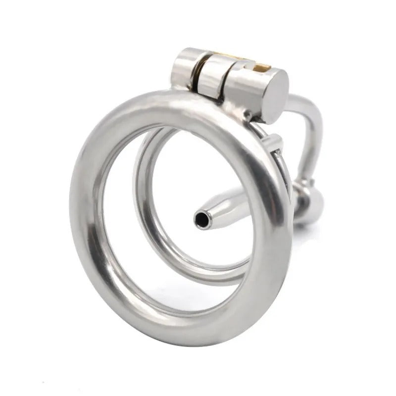 316 Stainless Steel Male Chastity Device with Removable Catheter and Stealth Lock