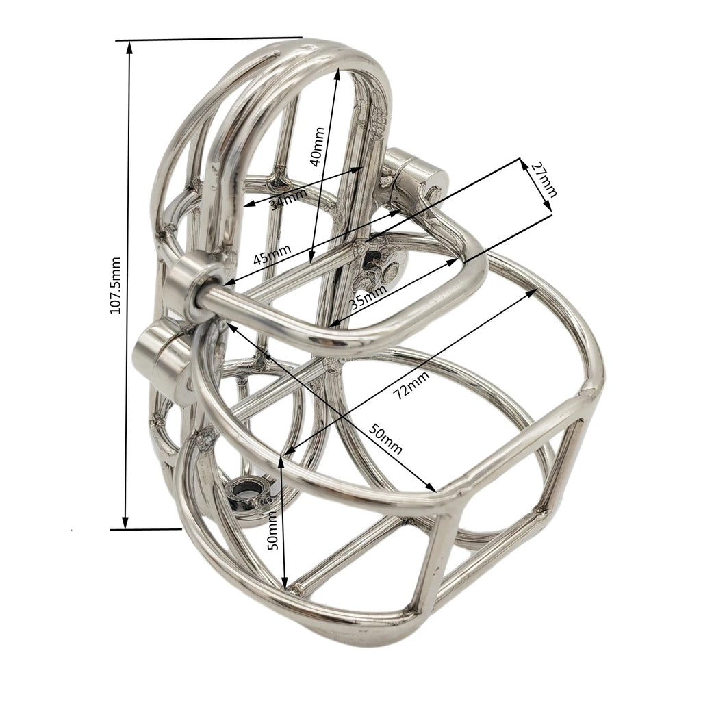 Upgraded Version Design Stainless Steel Detachable Male Chastity Device with Stealth Lock