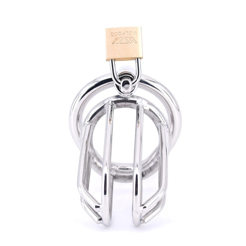 Stainless Steel Male Chastity Cage with Lock Approx. Length 75mm