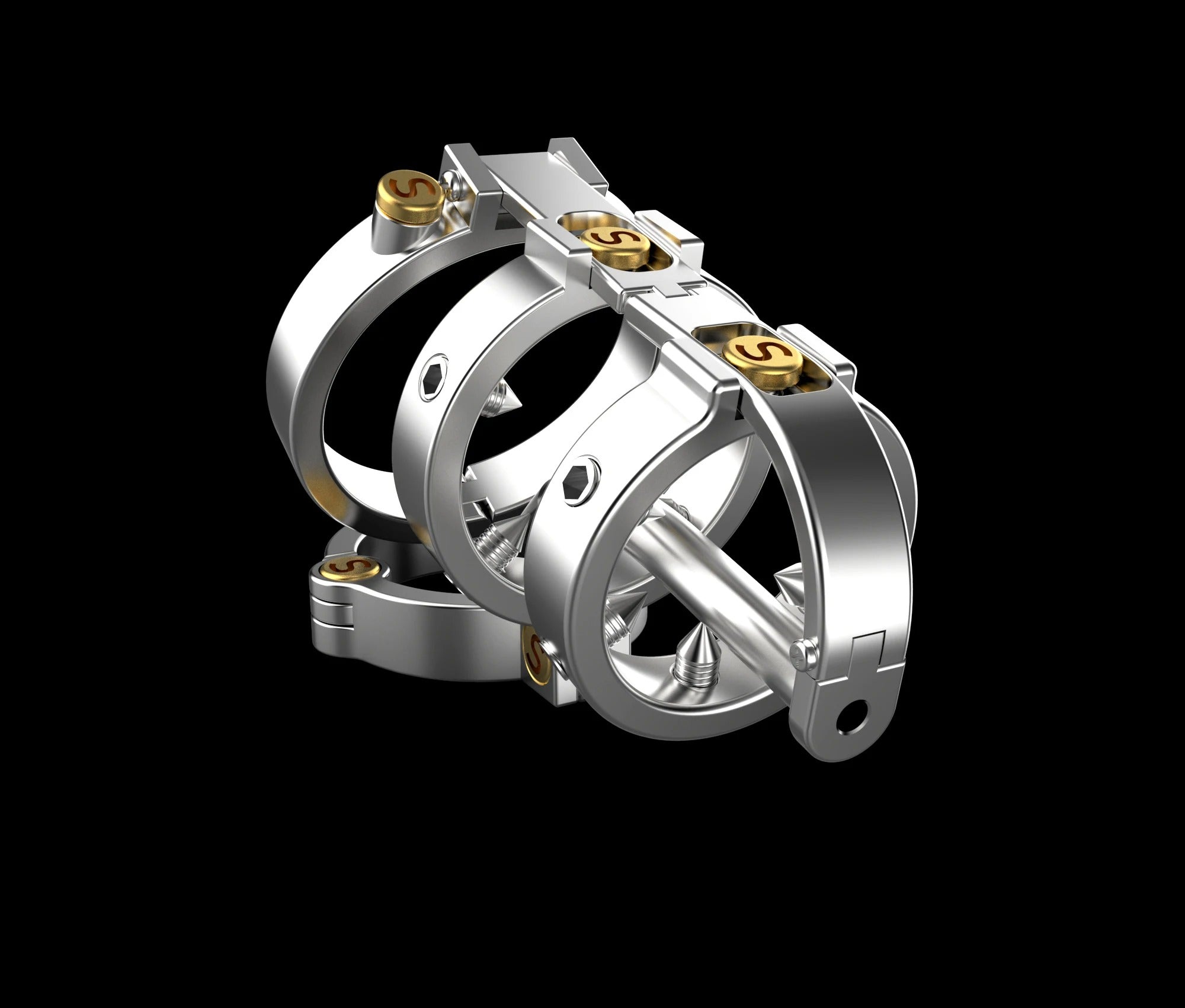 316 Stainless Steel Double Lock Male Chastity Device