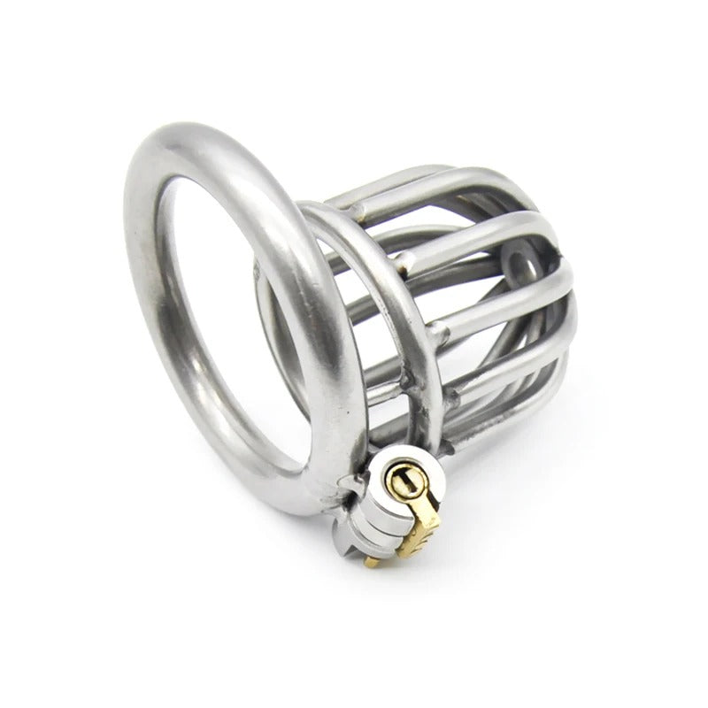 Stainless Steel Compact Male Chastity Device with Secure Lock