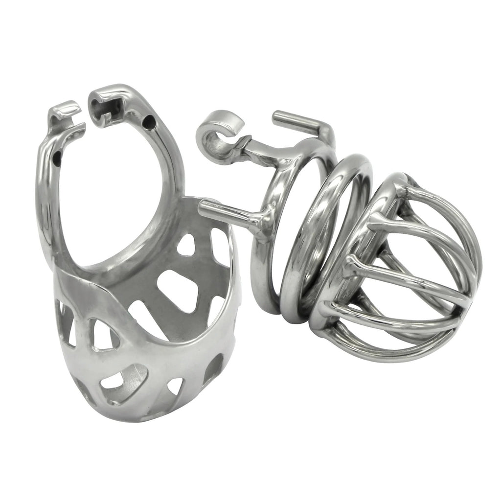 Fully Wrapped Scrotum Stainless Steel Male Chastity Device with Stealth Lock