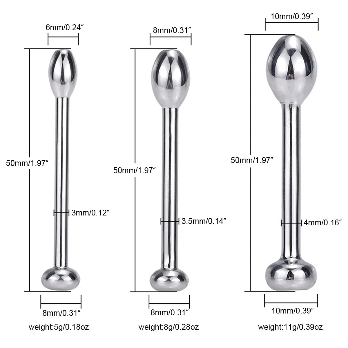 Men’s Urethral Sounding Rod – Smooth Stainless Steel BDSM Accessory