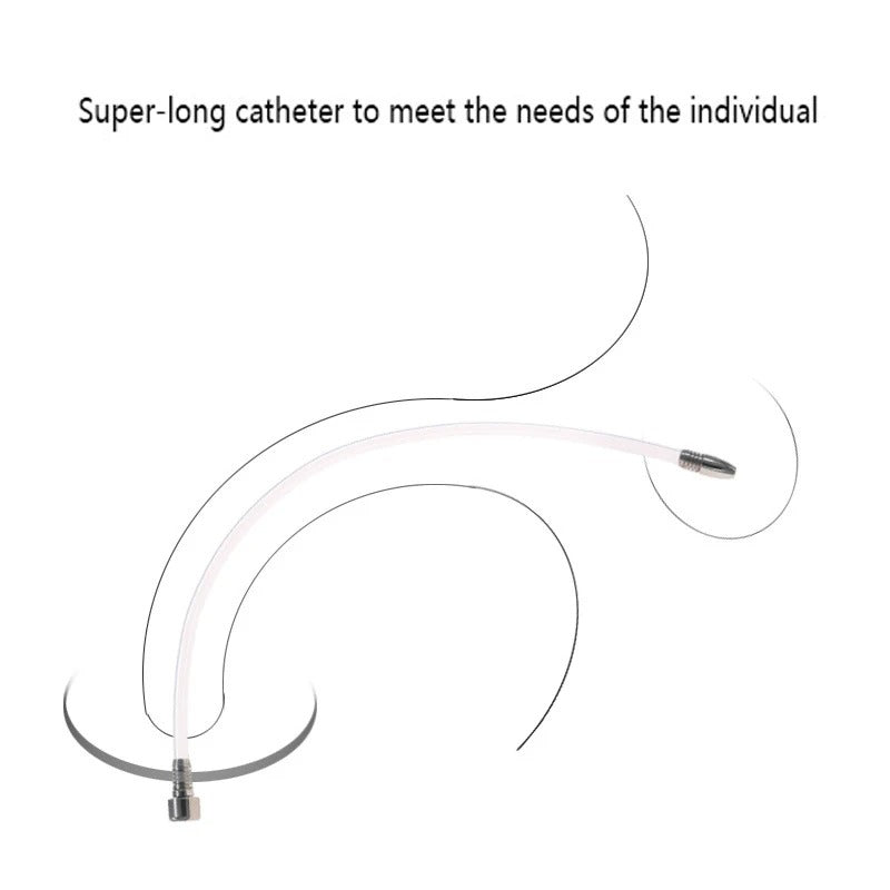 Extra Long Silicone Urethral Catheter – Flexible Horse Penis Plug for Chastity Devices