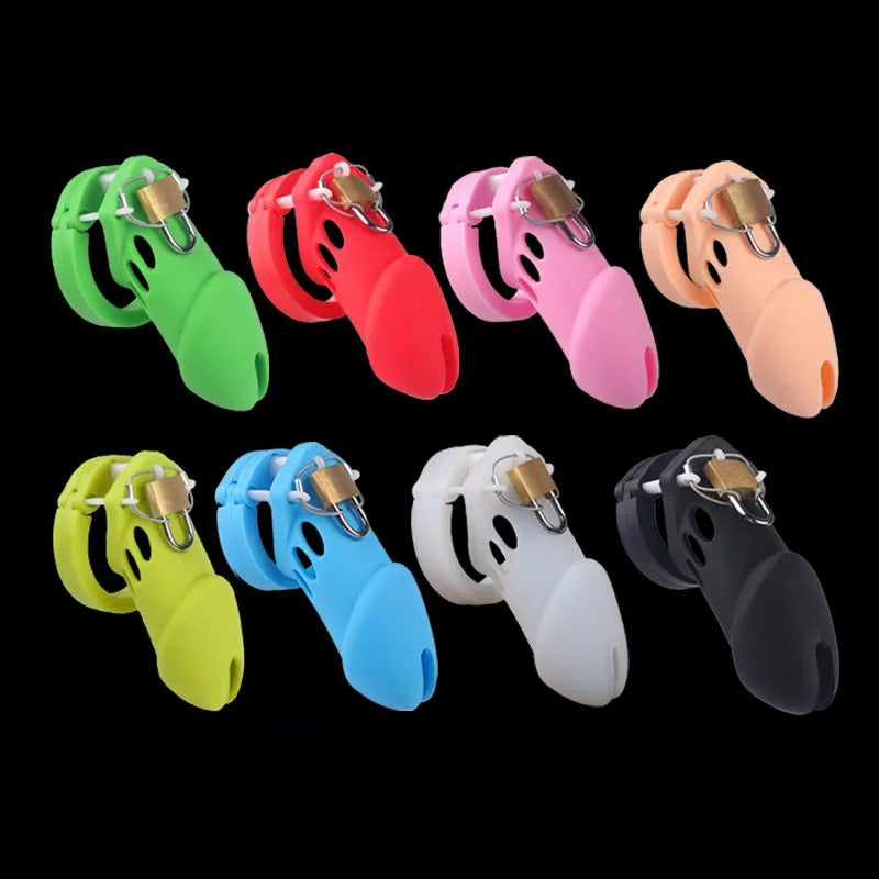 Upgraded Silicone Male Chastity Cage with 5 Rings | BDSM Urethral Device for Men