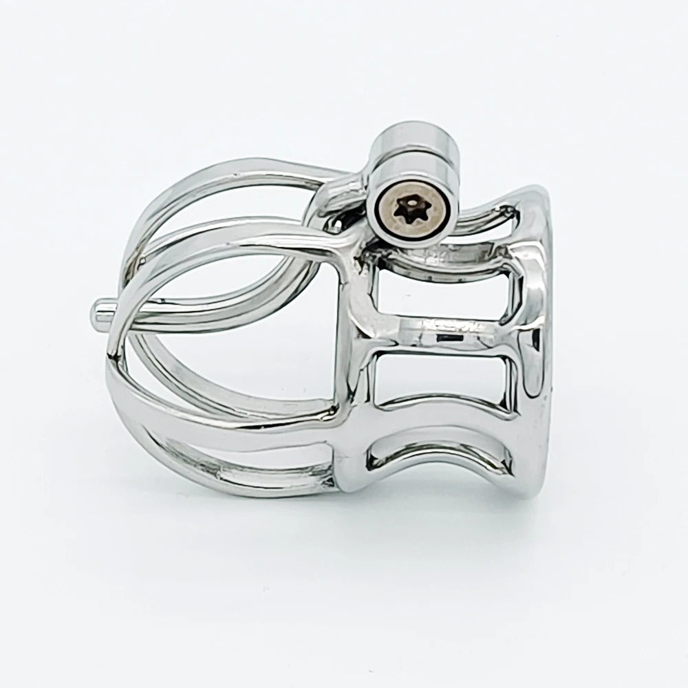 Stainless Steel Crown Glans Chastity Cage – Breathable PA Lock Device for Men