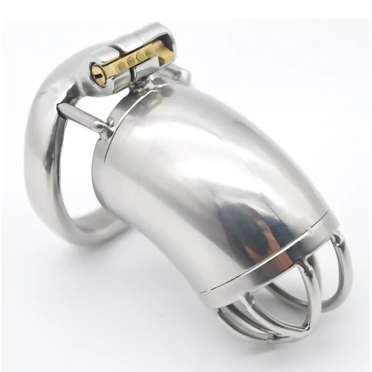 Stainless Steel Stealth Lock Male Chastity Device With Ring