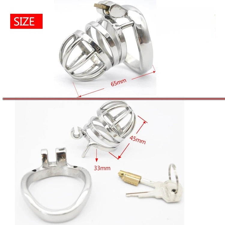 Short Stainless Steel Stealth Lock Male Chastity Devic