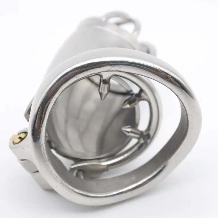 Stainless Steel Stealth Lock Male Chastity Device With  with Anti-Shedding Ring