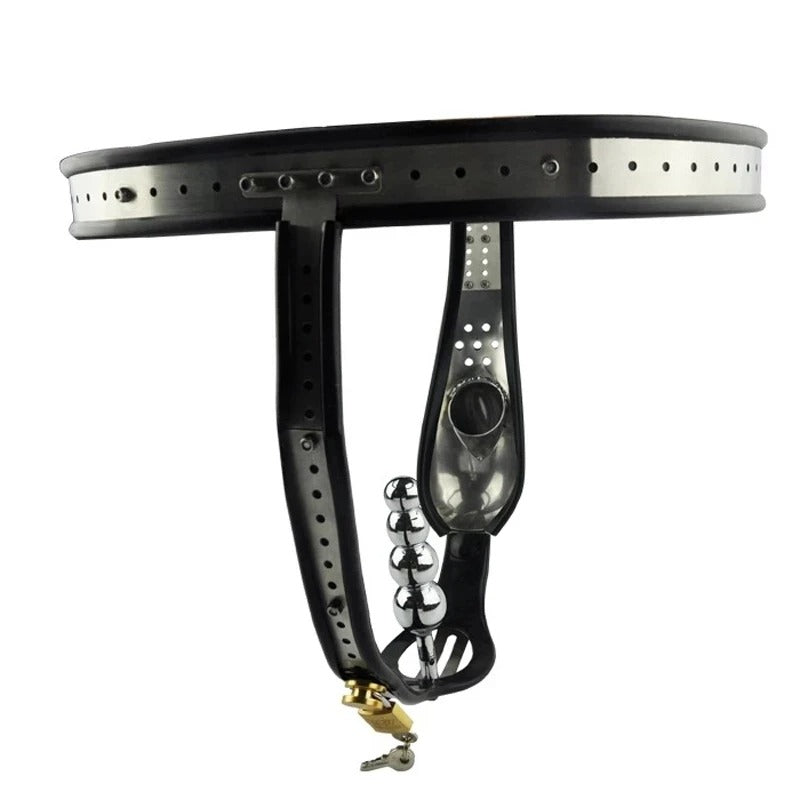 Stainless Steel Chastity Belt Style Cage Plug Option