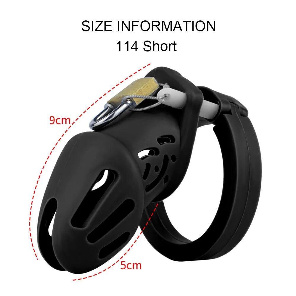 Silicone Male Chastity Cage – Lightweight CB Lock with 5 Rings I Available in 6 Colors