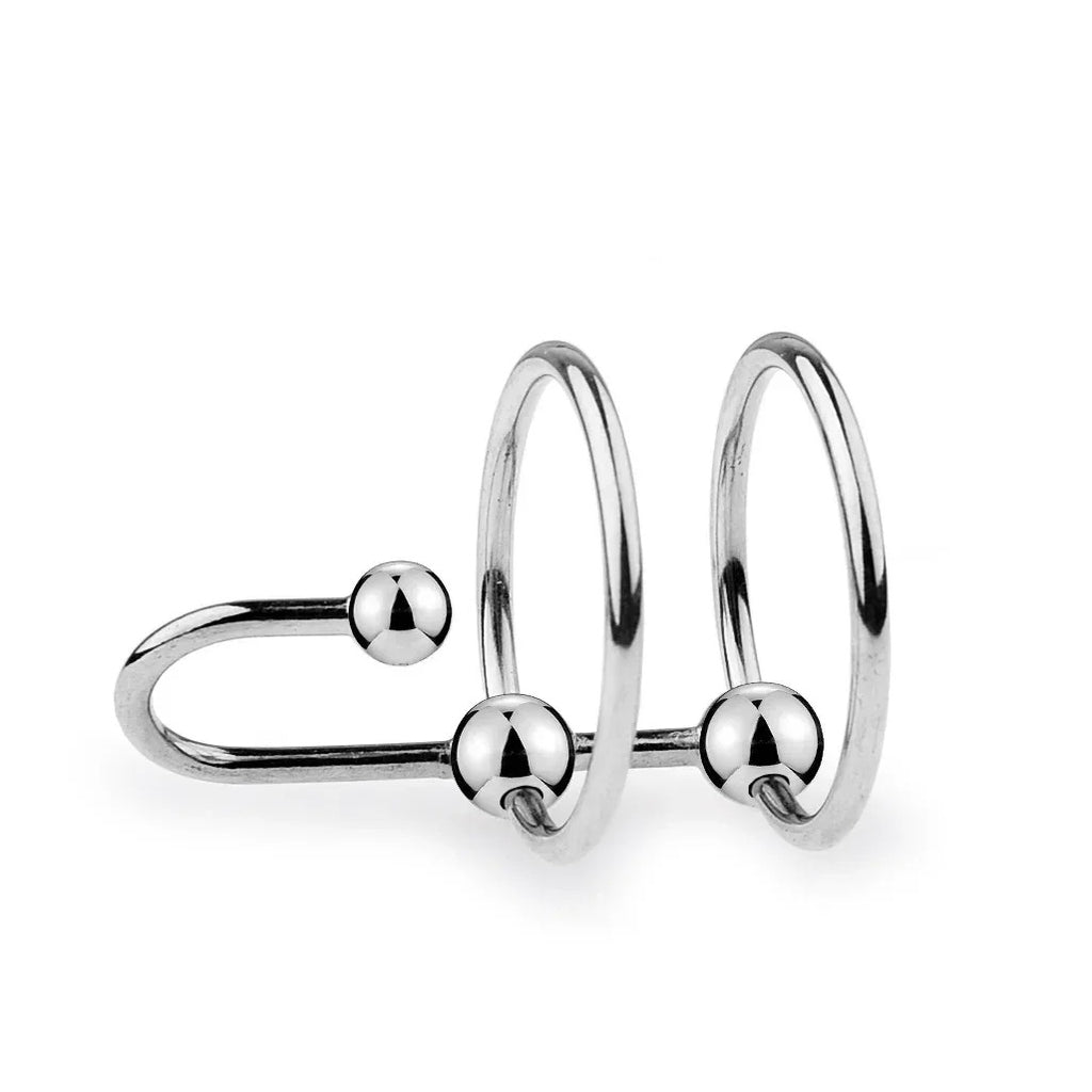 Stainless Steel Urethral Dilator & Cock Ring – Ejaculation Delay Locking Penis Device for Men