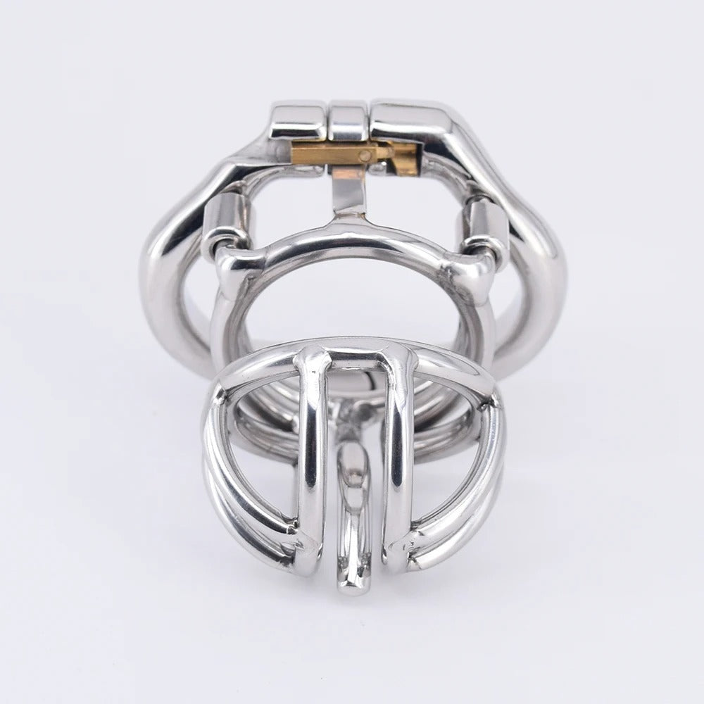 3mm PA Stainless Steel Male Chastity Cage – Breathable Locking Device with Secure Ring