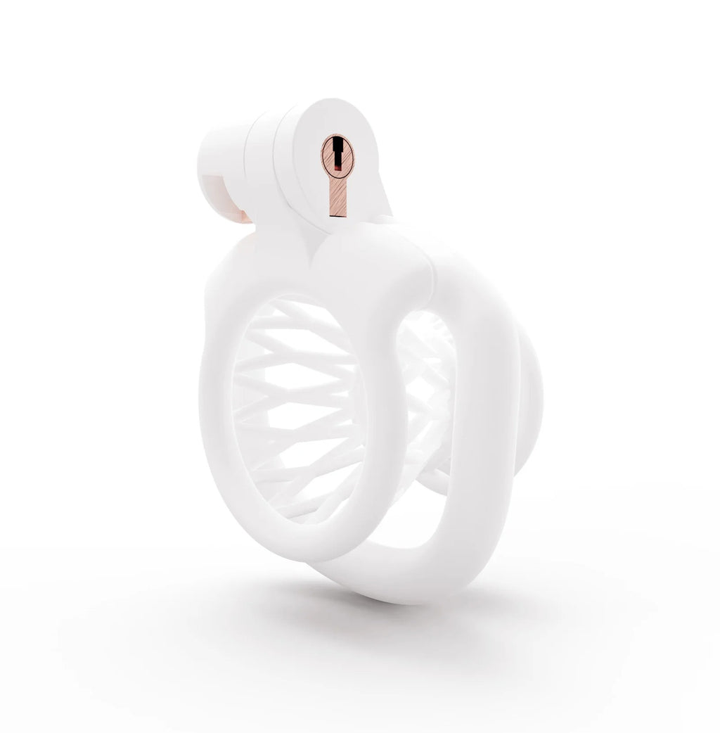 Compact ABS Male Chastity Device – Mini Lock Design with Four Rings