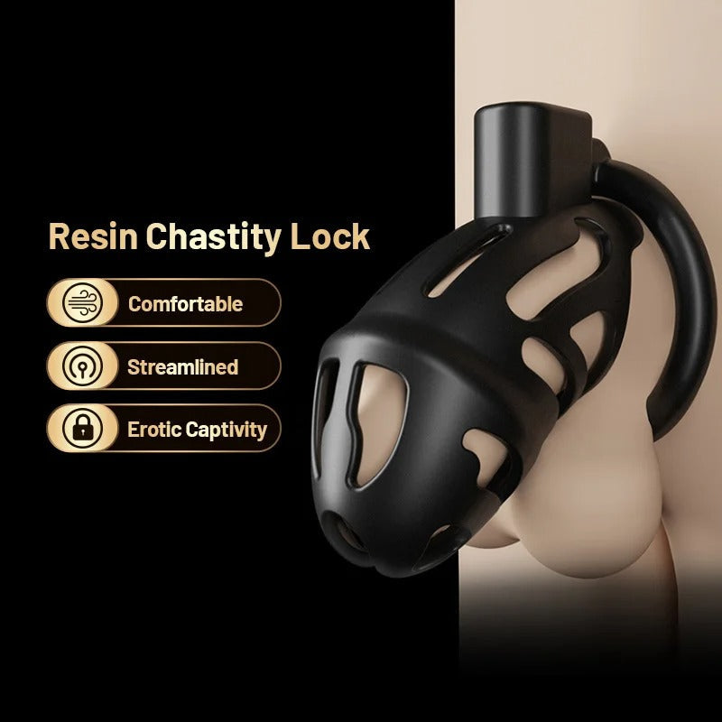 Resin Male Chastity Cage – Anti-Removal Locking Device with Secure Ergonomic Design