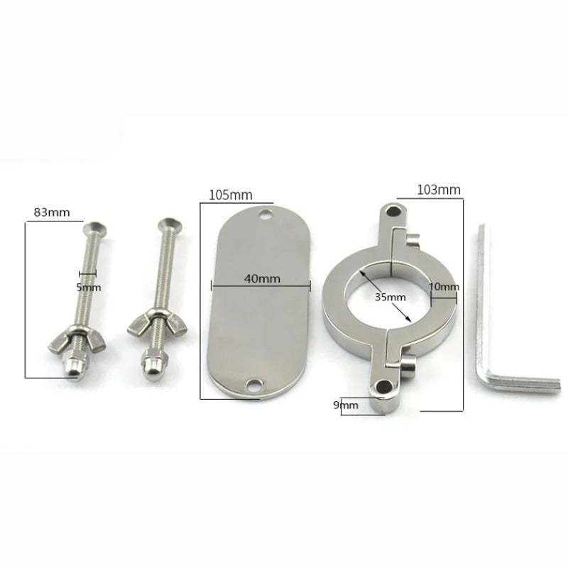 Metal Testicle Ball Stretcher – Male Cock Ring and Scrotum Pendant BDSM Accessory