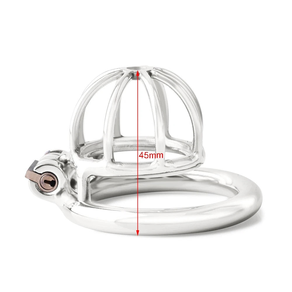 Super Small Stainless Steel Male Chastity Device with Ring