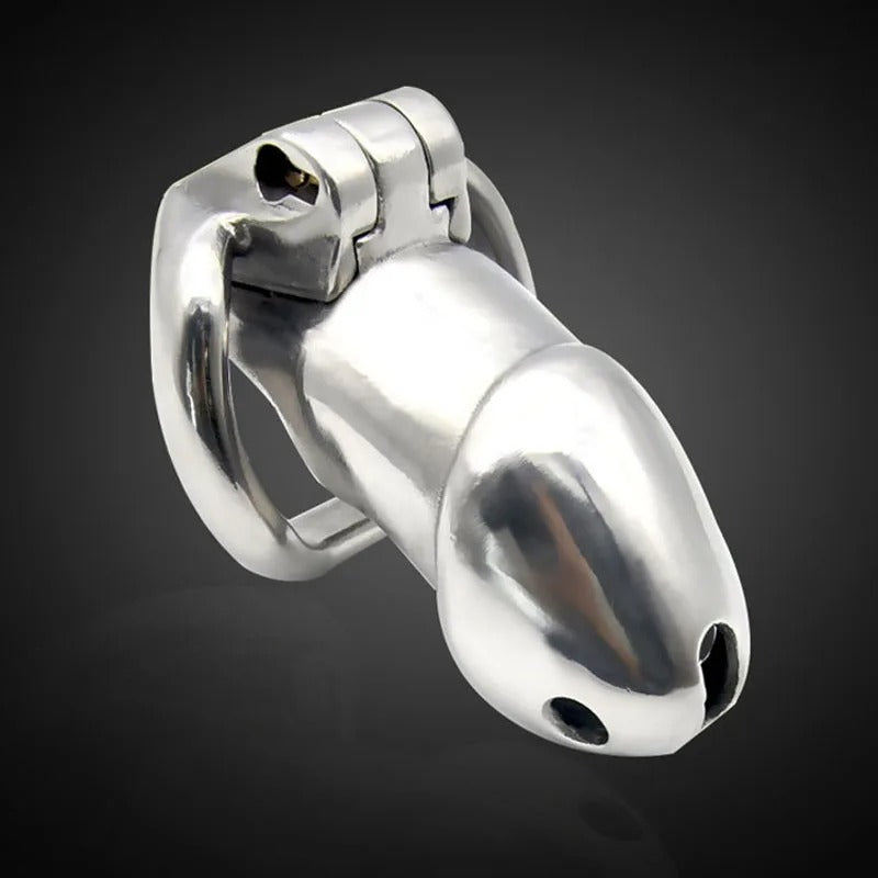 HT-V2 Male 316L Stainless Steel Luxury Small Chastity Cage with Magic Locker